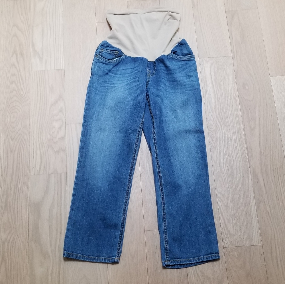 Indigo Blue cropped maternity jeans